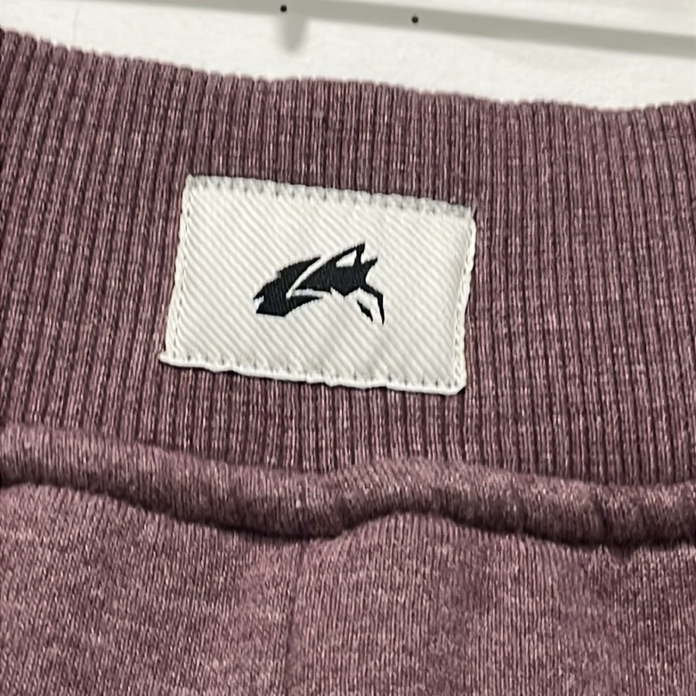 Alphalete Wide Leg Sweatpants in Brushed Fabric in Heather Maroon size Large - Picture 9 of 15